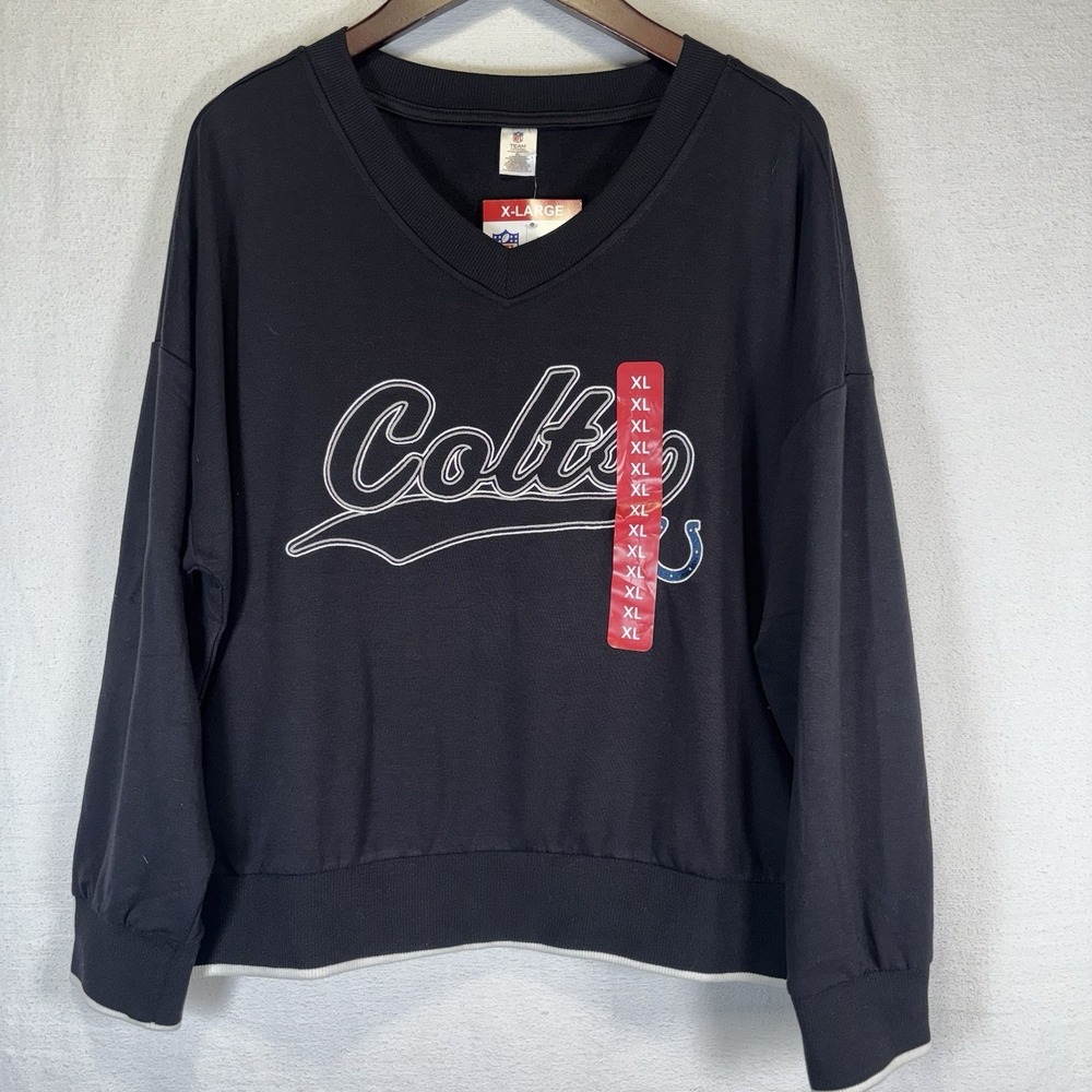 Indianapolis Colts NFL Team Apparel Shirt Women's Long Sleeve Pullover, Blue, XL